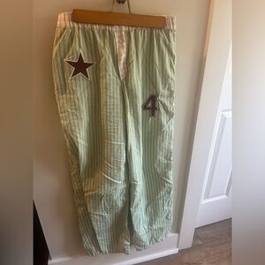 Urban Outfitters Green and Cream Striped Pants